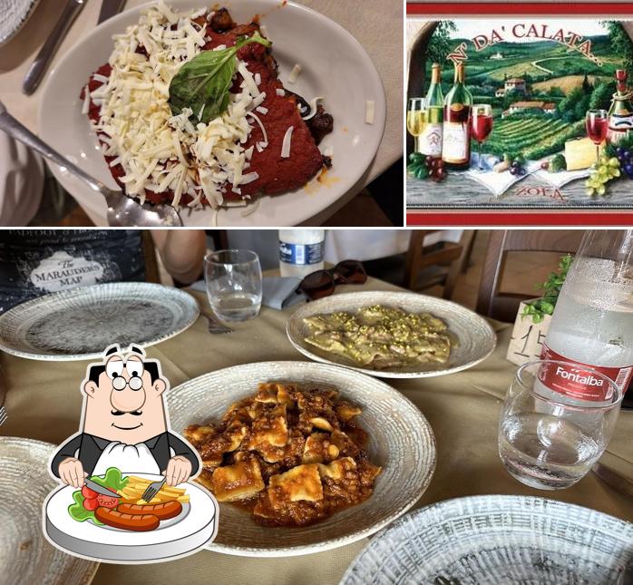 Trattoria N'Da Calata Zafferana si caratterizza per la cibo e vino