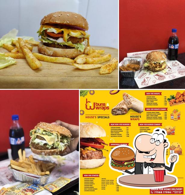Try out a burger at BUNS & WRAPS