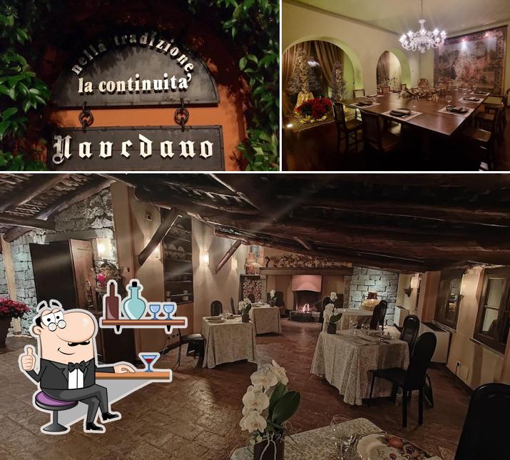 Questa è la immagine che raffigura la interni e tavolo da pranzo di Navedano