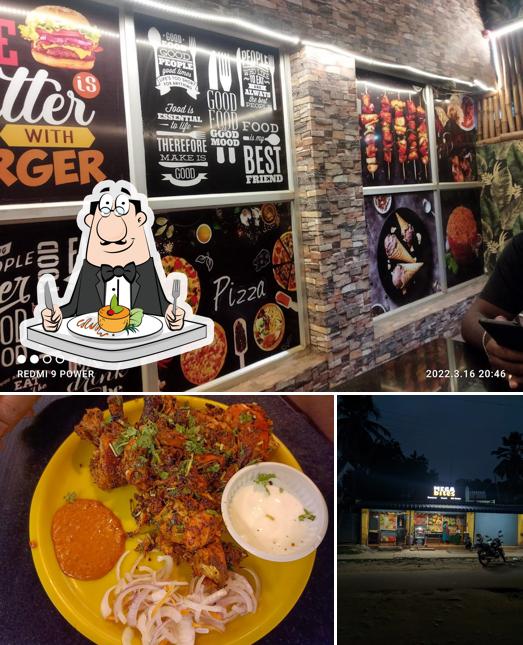 The photo of food and exterior at Mega Bites