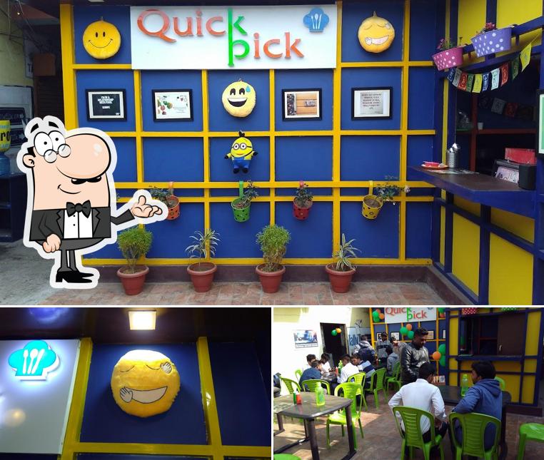 Take a seat at one of the tables at Quick Pick