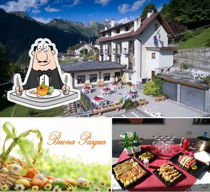 Questa è la foto che mostra la cibo e esterno di Albergo Ristorante da Cecilia