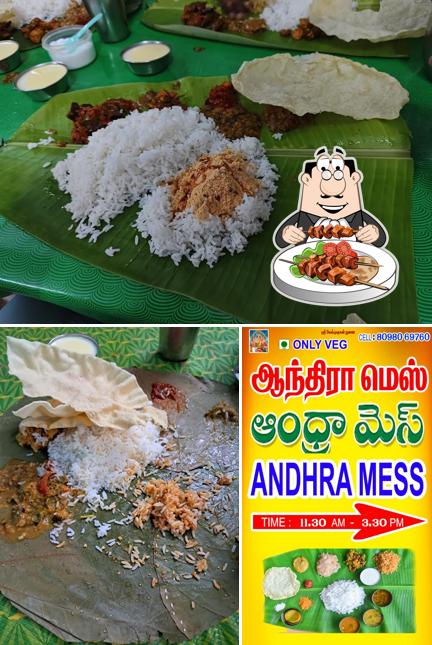 Check out the picture showing food and interior at AndhraMess & Travels