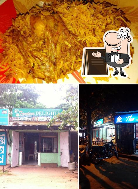 The image of exterior and food at Bj's Tandoor Delight
