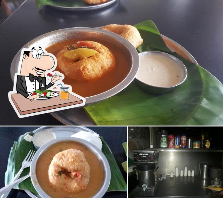 Among various things one can find food and beer at Mathru Sri Tiffins