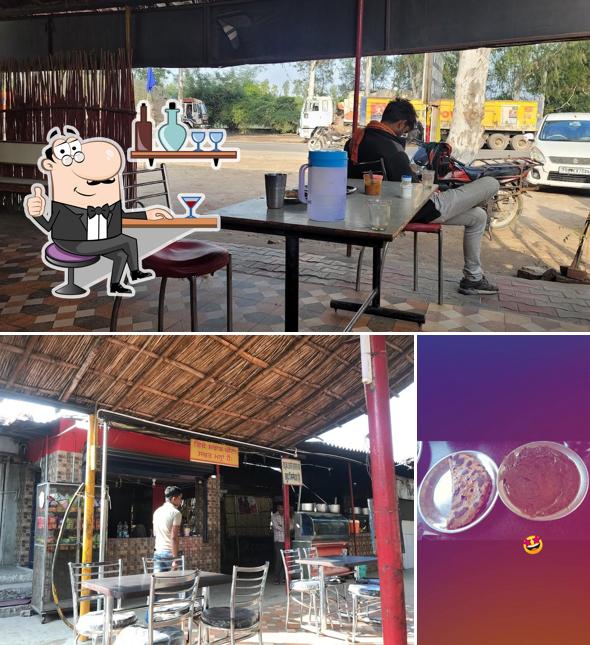 This is the photo showing interior and food at DPS Dhillon Vaishno Dhaba
