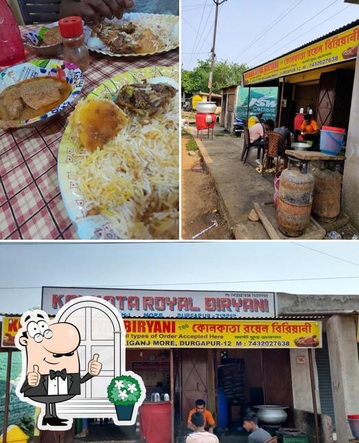 Take a look at the image showing exterior and meat at Kolkata Royal Biryani House