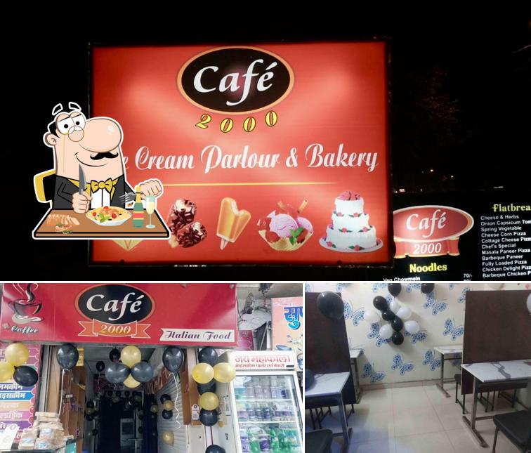 Check out the photo showing food and interior at Café 2000
