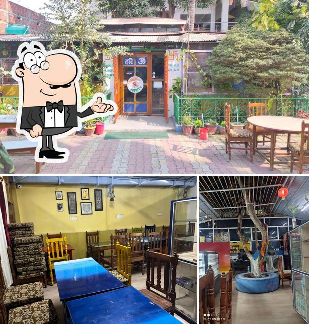 The interior of Hari Om International cafe