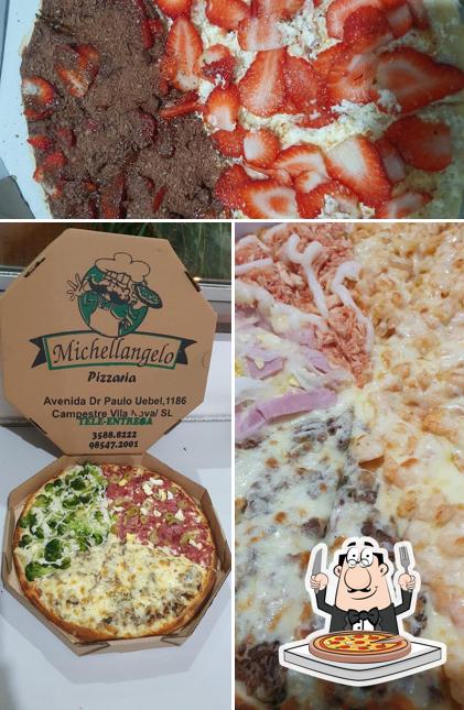 Experimente pizza no Pizzaria Michellangelo