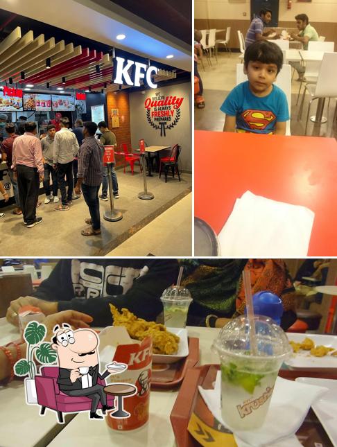 The photo of KFC’s interior and beverage