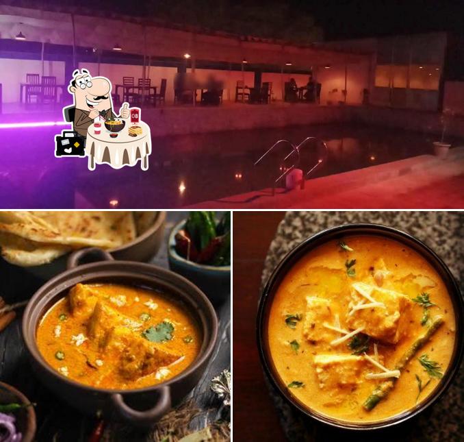 The picture of OM Bagh (Multicuisine Restaurant with Swimming Pool)’s food and interior