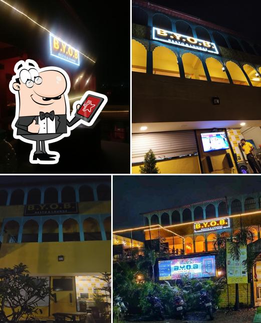 The restaurant's exterior and food