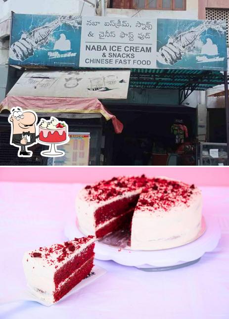 Red velvet cake at Naba Chinese Fast Foods