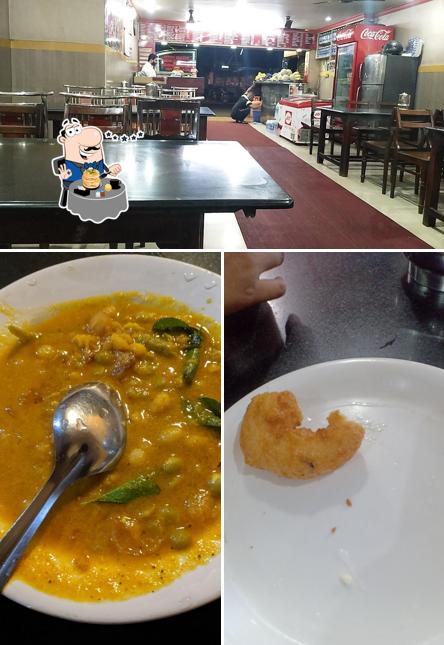 Take a look at the image showing food and interior at Breeze Hotel