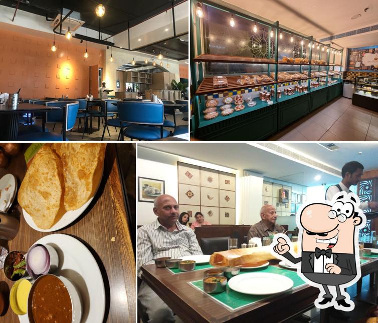 Take a seat at one of the tables at Sagar Ratna