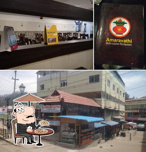 The exterior of Amaravathi Restaurant