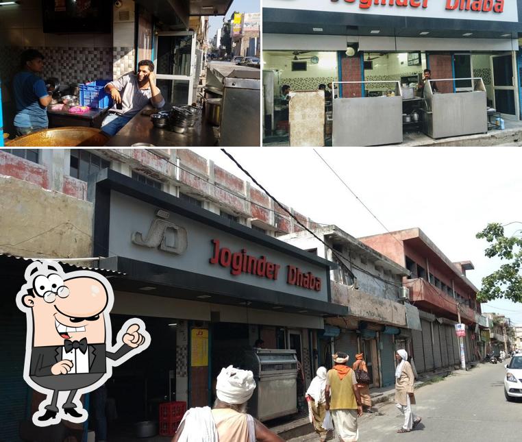 Take a look at the image showing exterior and interior at Joginder Dhaba