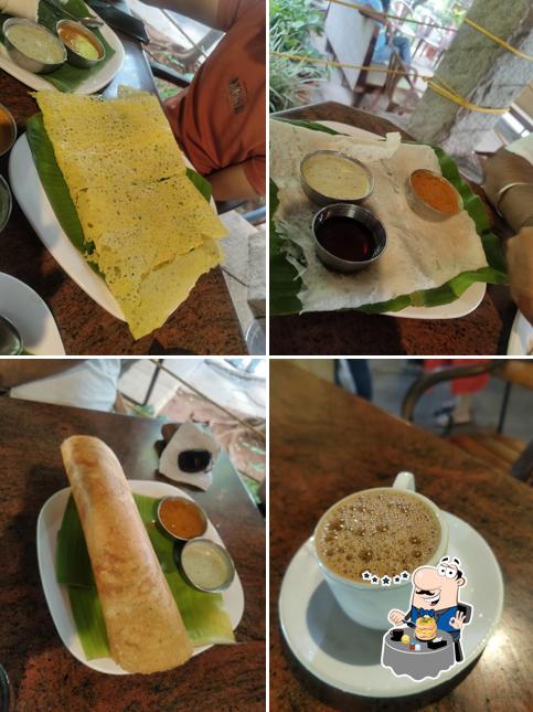 Creme brulee at Kamat Lokaruchi Veg Restaurant- Ramanagara