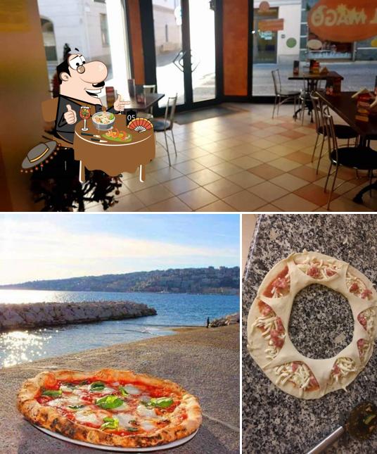Questa è la immagine che mostra la cibo e interni di Pizzeria Il Mago