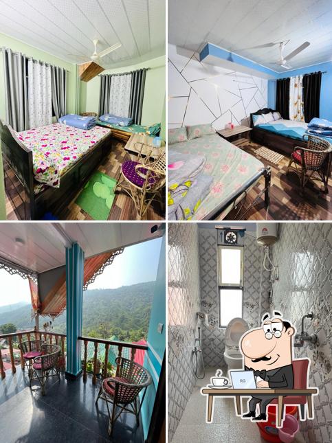 Take a seat at one of the tables at SMRITI HOMESTAY BIJANBARI