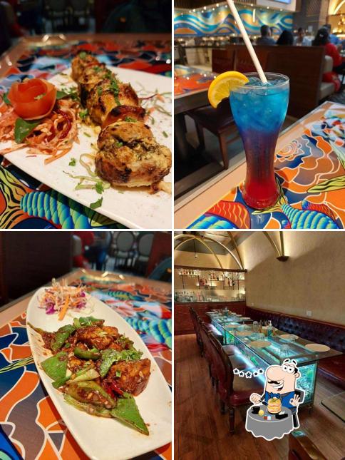 This is the image showing food and interior at Indiana Water's