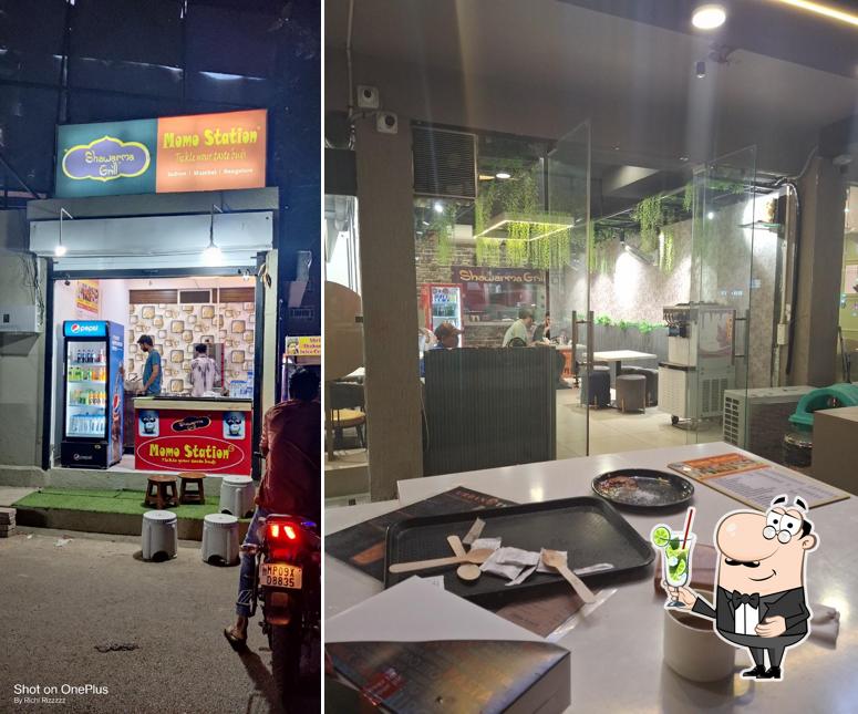 Enjoy a beverage at Shawarma grills & Momos Station