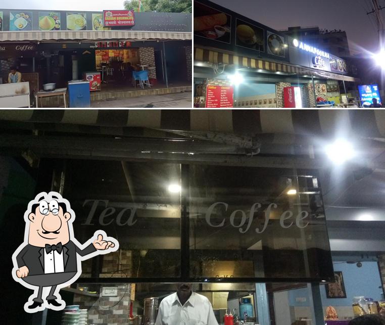 The interior of Annapoorna Cafe
