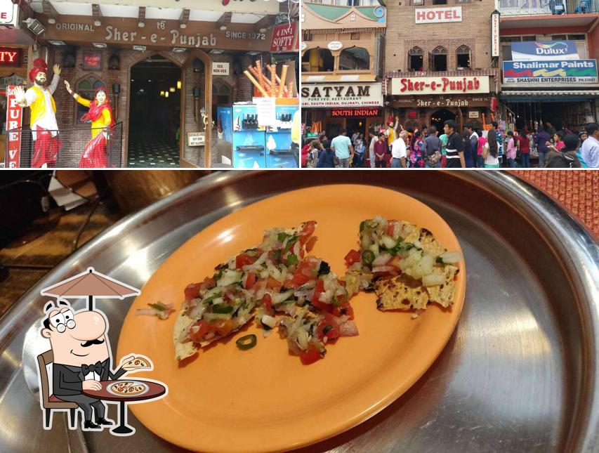 The restaurant's exterior and food