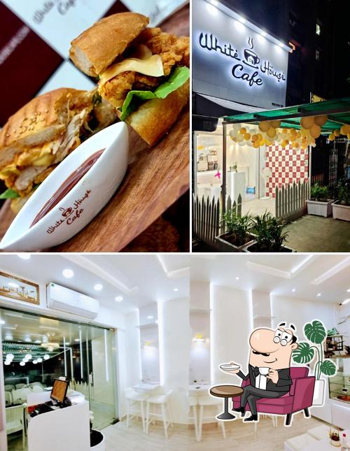 Take a look at the picture displaying interior and food at White House Cafe