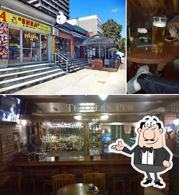 Questa è la immagine che mostra la interni e cibo di Teacher's Pub Brewery