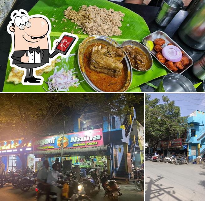 Check out the picture depicting exterior and food at Naina Briyani Kadai