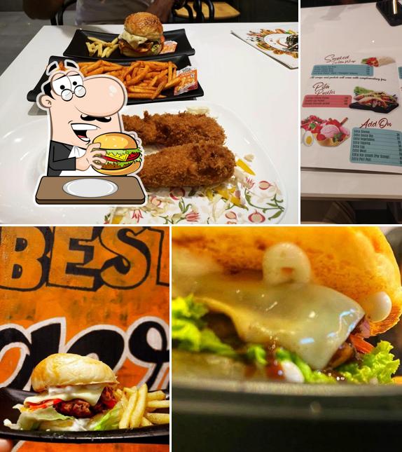 Get a burger at Bubbles Burgers & Cafe