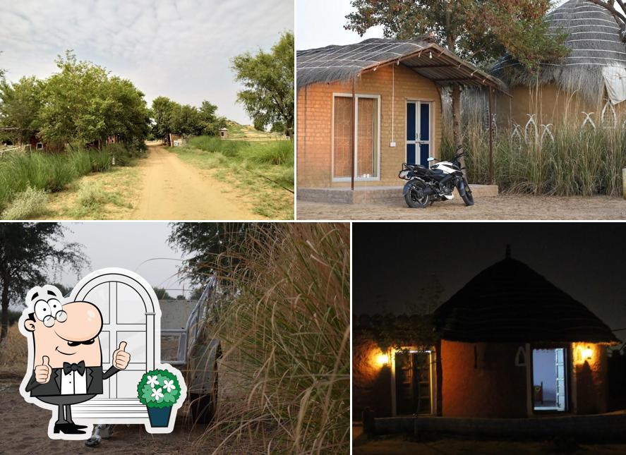 The outside part is an important feature of Umaid Safaris Desert Camp, Raisar, Bikaner
