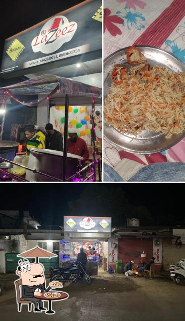 The photo of Lazeez’s exterior and food