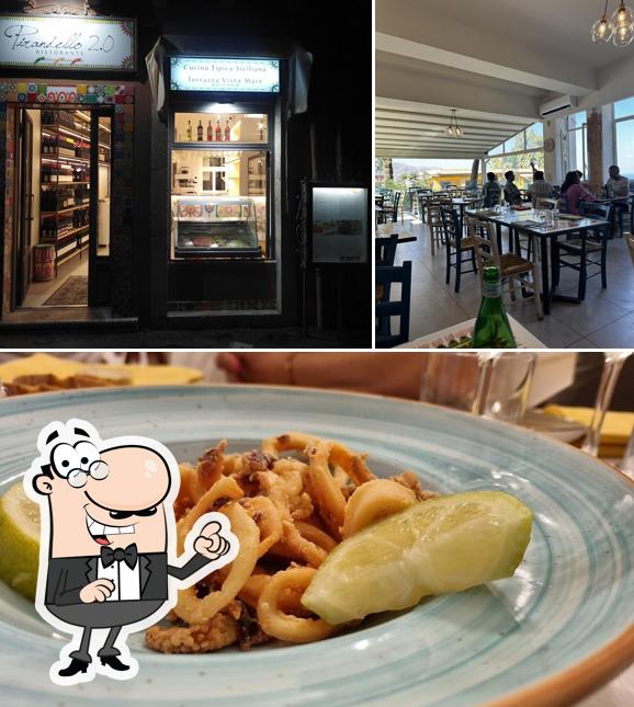 La esterno e cibo del ristorante
