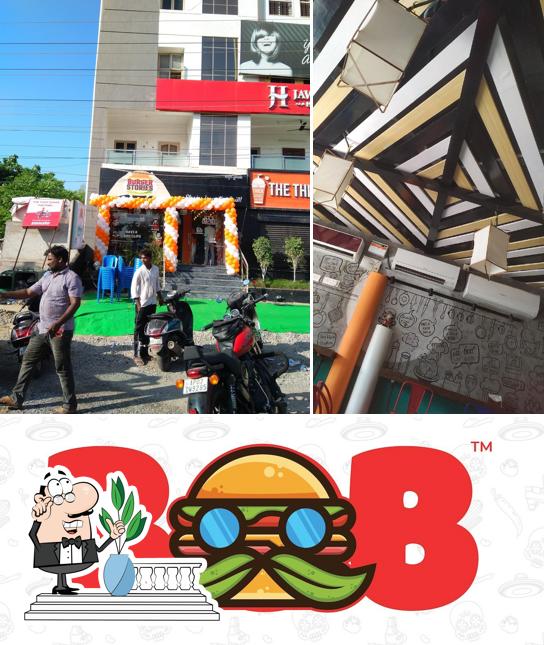 The restaurant's exterior and food