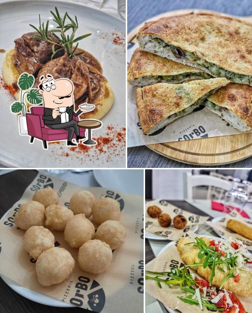 Questa è la foto che raffigura la interni e cibo di Sorbo Ristorante Pizzeria