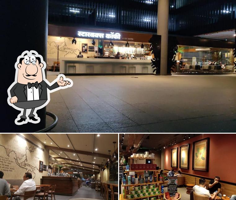 The interior of Starbucks