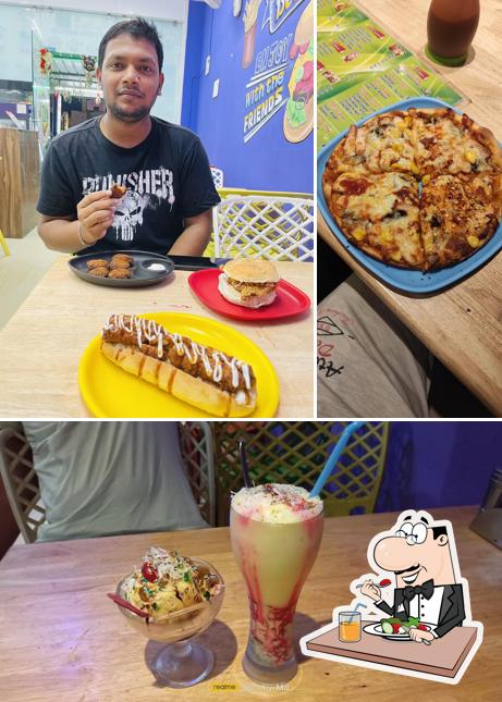Meals at D Pizza and Burger & Ice cream parlour