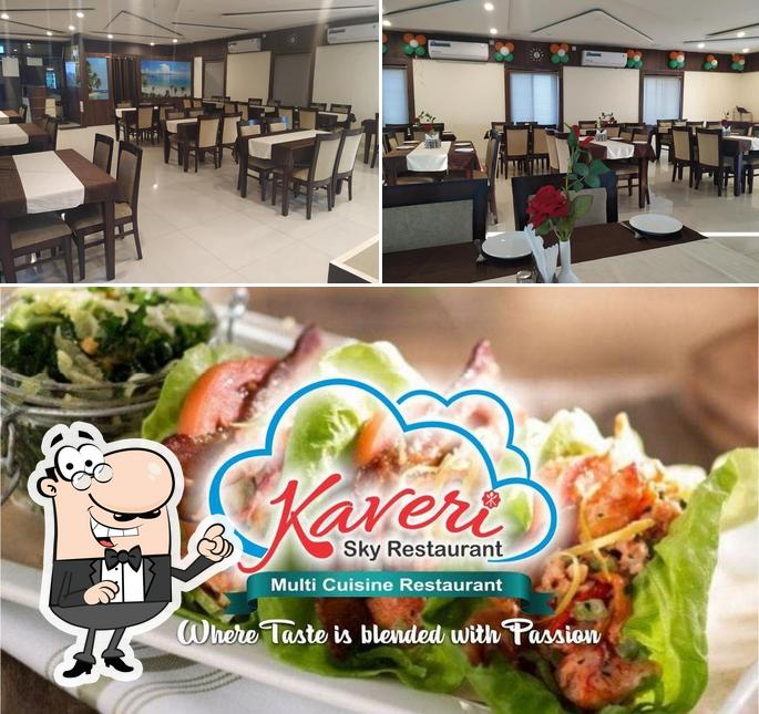 This is the photo depicting interior and dessert at Kaveri Restaurant