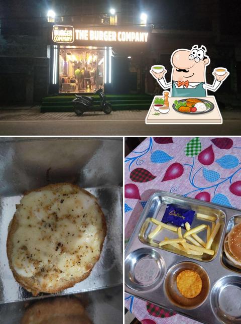 Among different things one can find food and exterior at The burger company