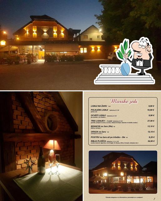 La esterno e vino del ristorante