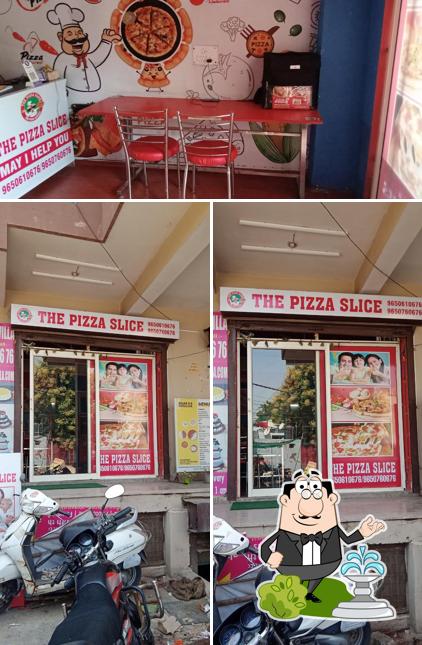 The photo of The pizza slice’s exterior and interior