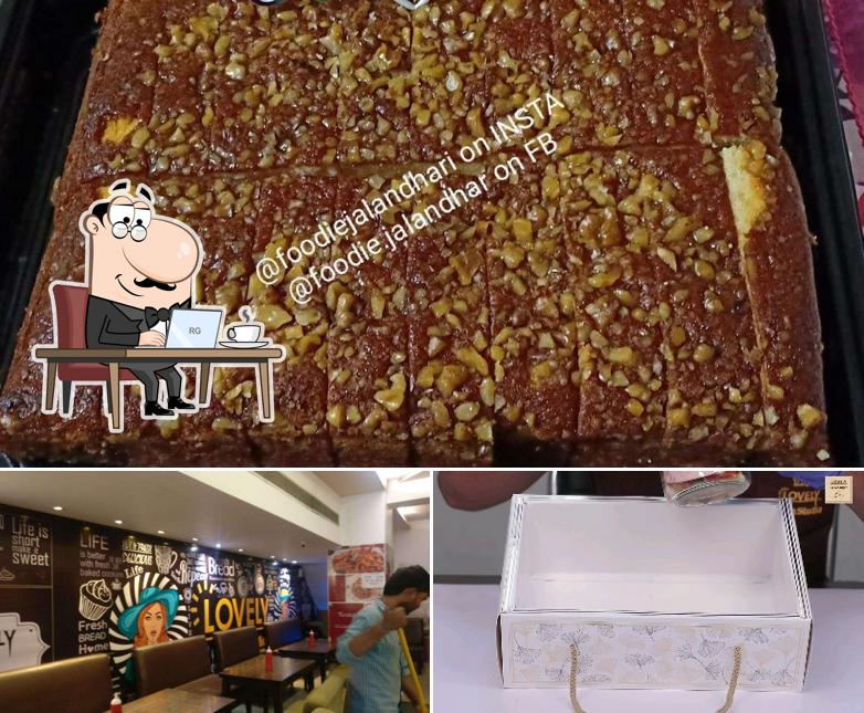 This is the image showing interior and food at Lovely Bake Studio