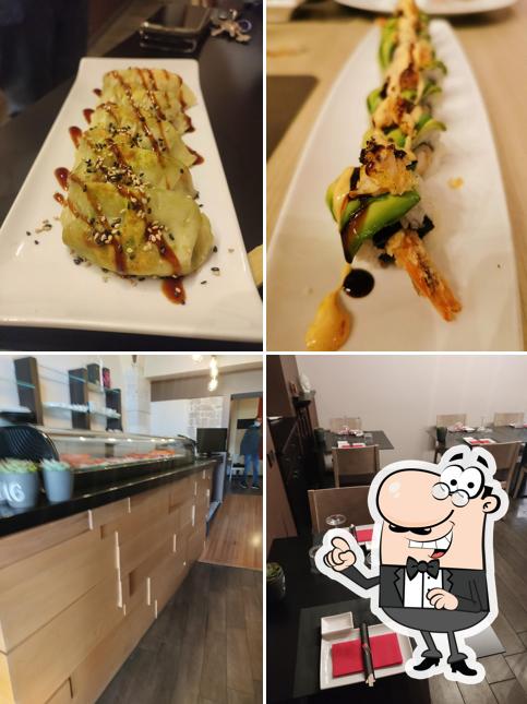 La interni e cibo del ristorante