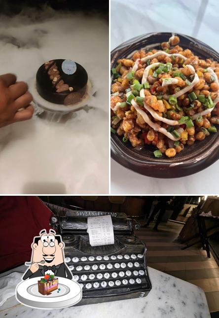 Chocolate cake at Farzi Cafe Kanpur