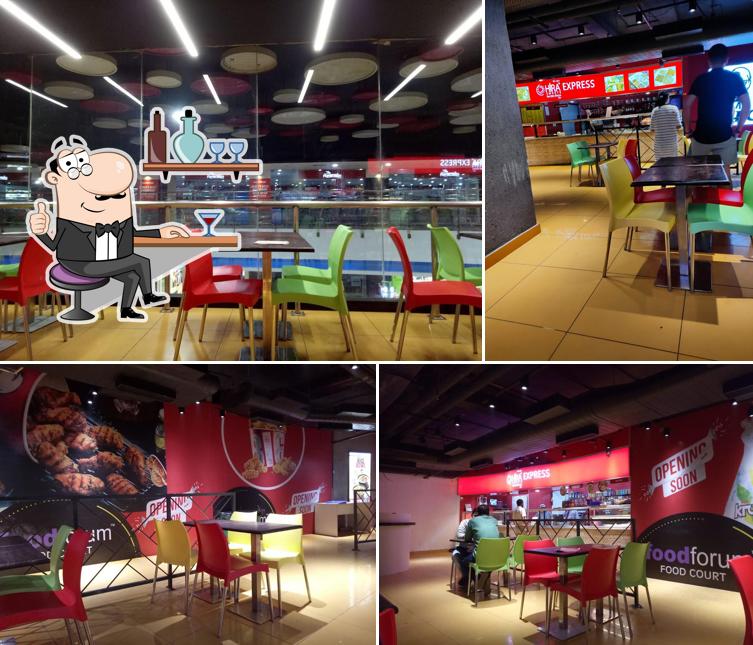 The interior of Hira Sweets Express