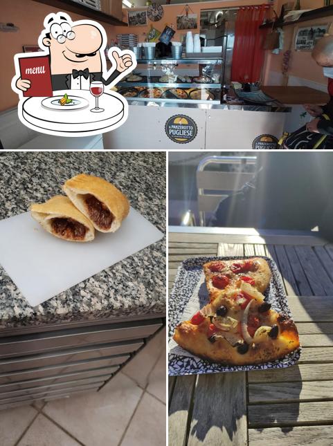Tra le diverse cose da Il Panzerotto Pugliese si possono trovare la cibo e interni