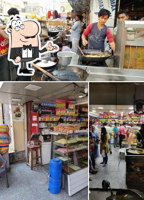 Take a seat at one of the tables at Agarwal Bikaneri Sweets